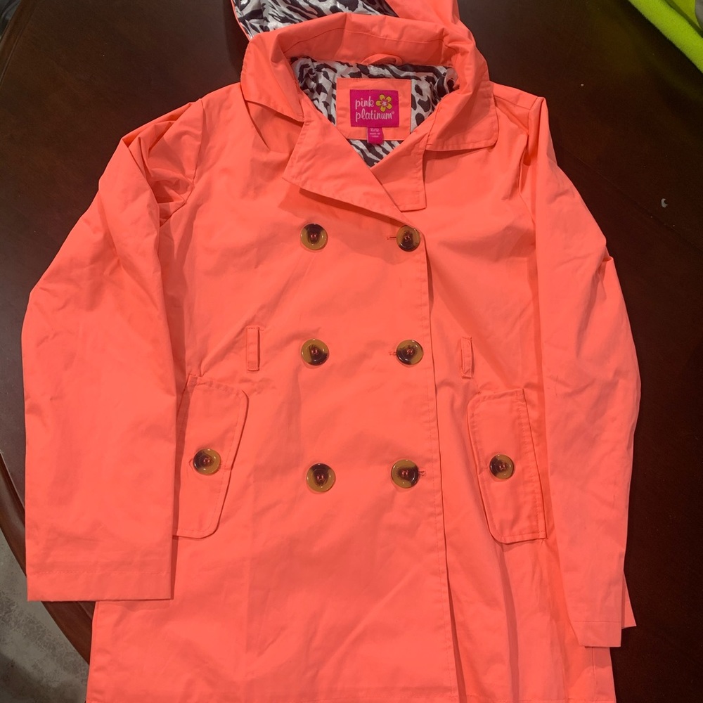 Pink platinum rain coat size girls 10/12